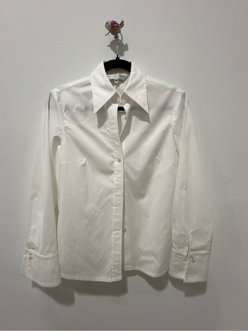 Trina Turk White Button-Down Poplin Shirt